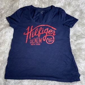 Tommy Hilfiger Women’s Denim N.Y. City V-Neck T- Shirt Size M